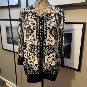 Pierre New York Down Down Cardigan 3/4 Sleeve 3X